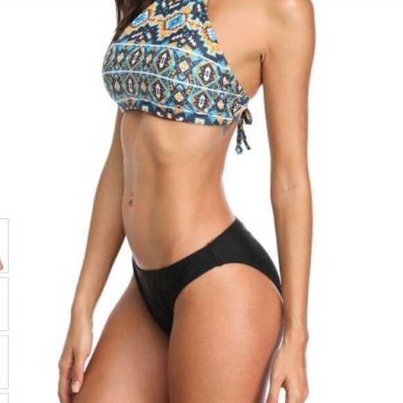 HALTER SUN PROTECTION TWO PIECE BIKINI - Picture 3 of 10